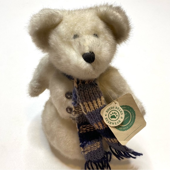Boyds Bears Other - Boyds Bears Marvin P Snowbeary Retired Vintage Plush Teddy Bear Snowman NWT